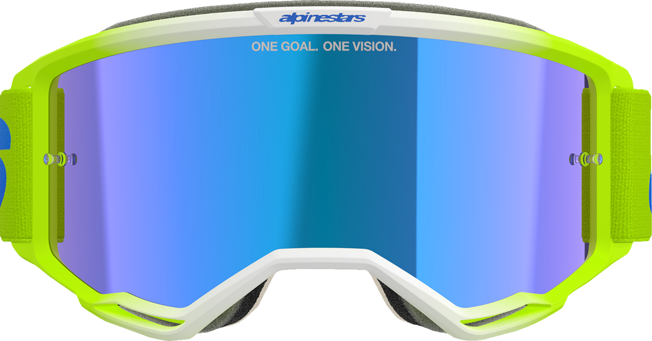 Alpinestars GOGGLES Vision 5 Blaze Yellow/Blue with Blue Mirror Lens - Part 5102125-5007