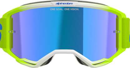 Alpinestars GOGGLES Vision 5 Blaze Yellow/Blue with Blue Mirror Lens - Part 5102125-5007