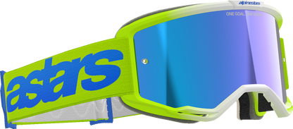 Alpinestars GOGGLES Vision 5 Blaze Yellow/Blue with Blue Mirror Lens - Part 5102125-5007