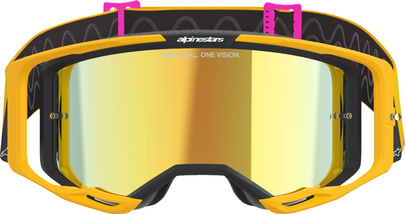Alpinestars GOGGLES Vision 8 Goggle - Orange, Yellow, Pink with Gold Mirror Lens (Part 5101625-4005)