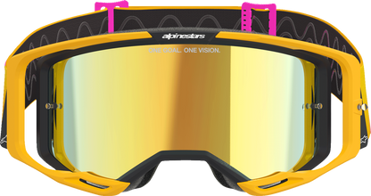 Alpinestars GOGGLES Vision 8 Goggle - Orange, Yellow, Pink with Gold Mirror Lens (Part 5101625-4005)