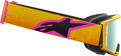 Alpinestars GOGGLES Vision 8 Goggle - Orange, Yellow, Pink with Gold Mirror Lens (Part 5101625-4005)