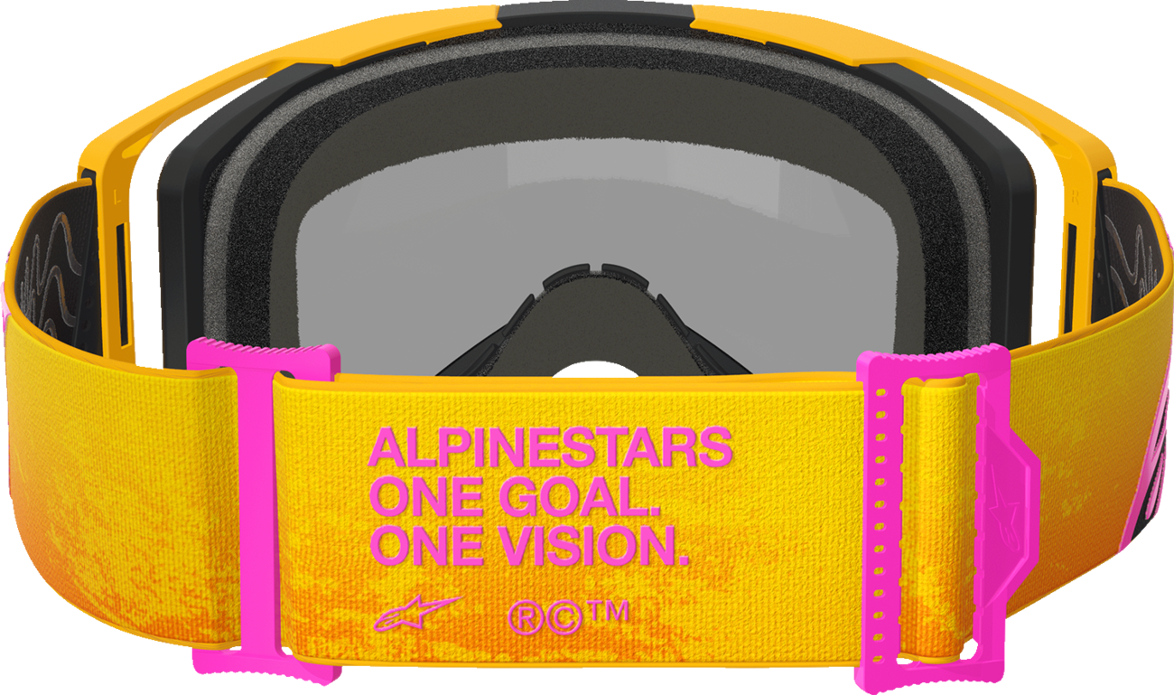 Alpinestars GOGGLES Vision 8 Goggle - Orange, Yellow, Pink with Gold Mirror Lens (Part 5101625-4005)