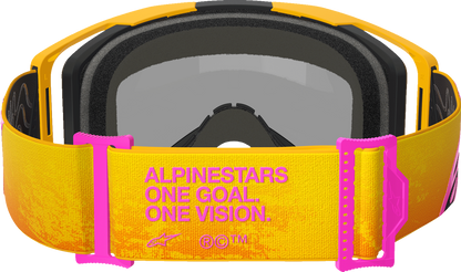 Alpinestars GOGGLES Vision 8 Goggle - Orange, Yellow, Pink with Gold Mirror Lens (Part 5101625-4005)