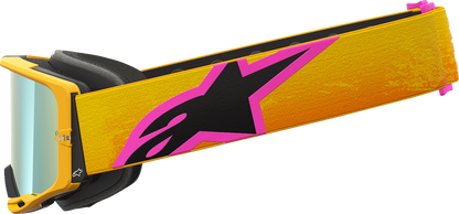 Alpinestars GOGGLES Vision 8 Goggle - Orange, Yellow, Pink with Gold Mirror Lens (Part 5101625-4005)