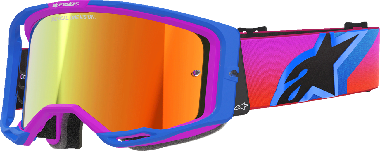 Alpinestars GOGGLES Vision 8 Goggle - Blue/Purple/Orange with Red Mirror Lens, Part #5101625-7286