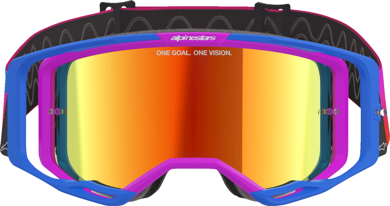 Alpinestars GOGGLES Vision 8 Goggle - Blue/Purple/Orange with Red Mirror Lens, Part #5101625-7286