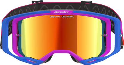 Alpinestars GOGGLES Vision 8 Goggle - Blue/Purple/Orange with Red Mirror Lens, Part #5101625-7286