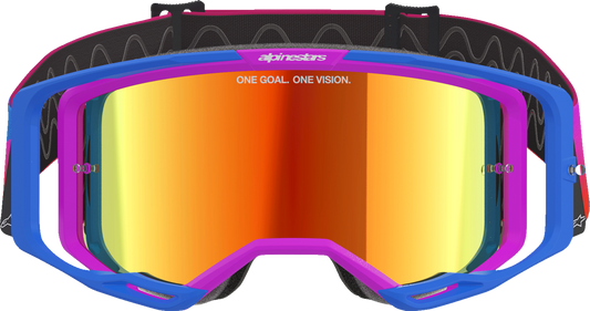 Alpinestars GOGGLES Vision 8 Goggle - Blue/Purple/Orange with Red Mirror Lens, Part #5101625-7286