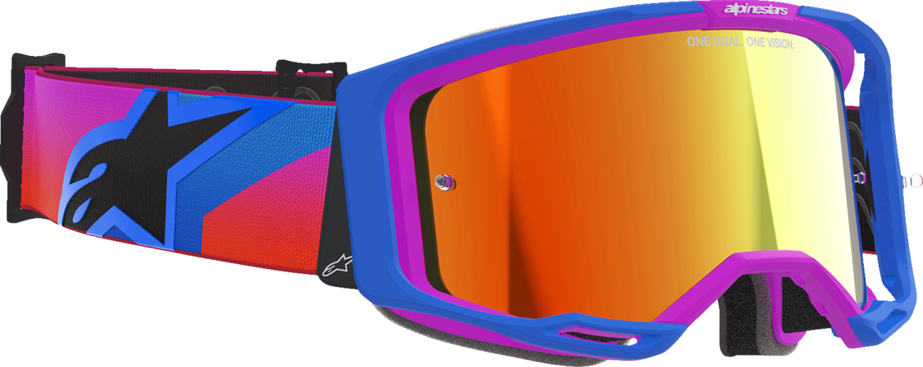 Alpinestars GOGGLES Vision 8 Goggle - Blue/Purple/Orange with Red Mirror Lens, Part #5101625-7286