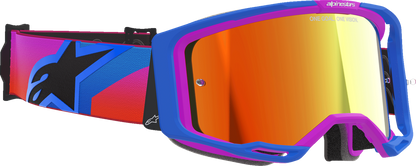 Alpinestars GOGGLES Vision 8 Goggle - Blue/Purple/Orange with Red Mirror Lens, Part #5101625-7286