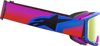 Alpinestars GOGGLES Vision 8 Goggle - Blue/Purple/Orange with Red Mirror Lens, Part #5101625-7286