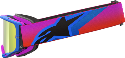 Alpinestars GOGGLES Vision 8 Goggle - Blue/Purple/Orange with Red Mirror Lens, Part #5101625-7286