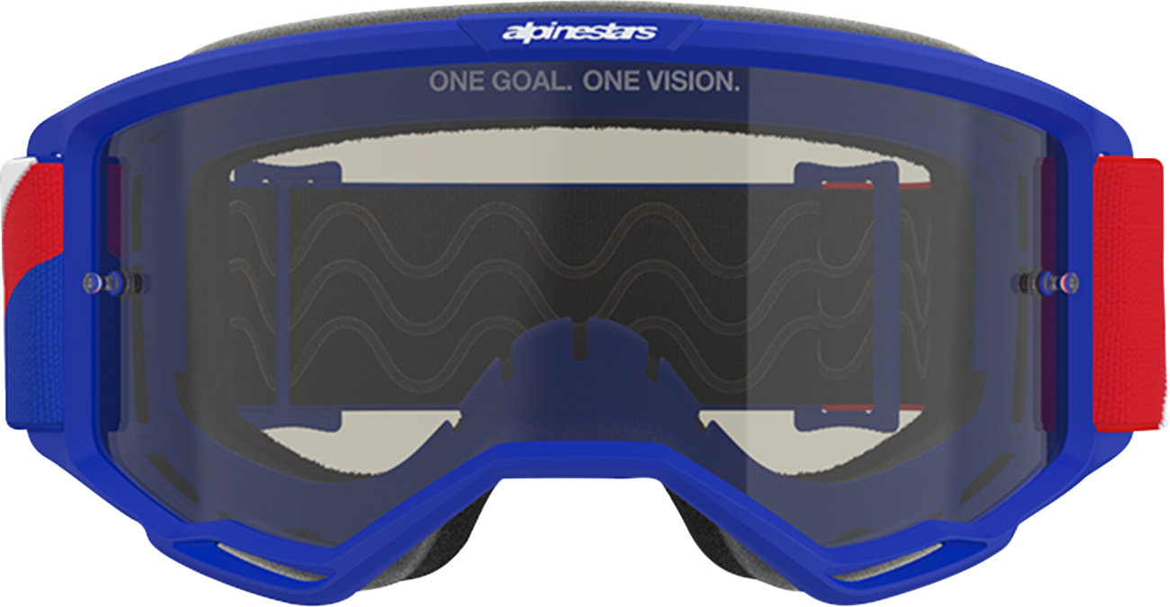 Alpinestars GOGGLES Vision Sand Goggle – Blue/Red/White with Dark Smoke Lens, Part Number 5100826-7295