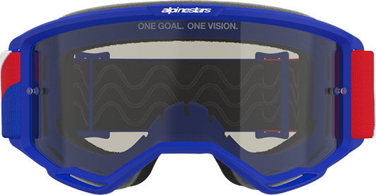 Alpinestars GOGGLES Vision Sand Goggle – Blue/Red/White with Dark Smoke Lens, Part Number 5100826-7295