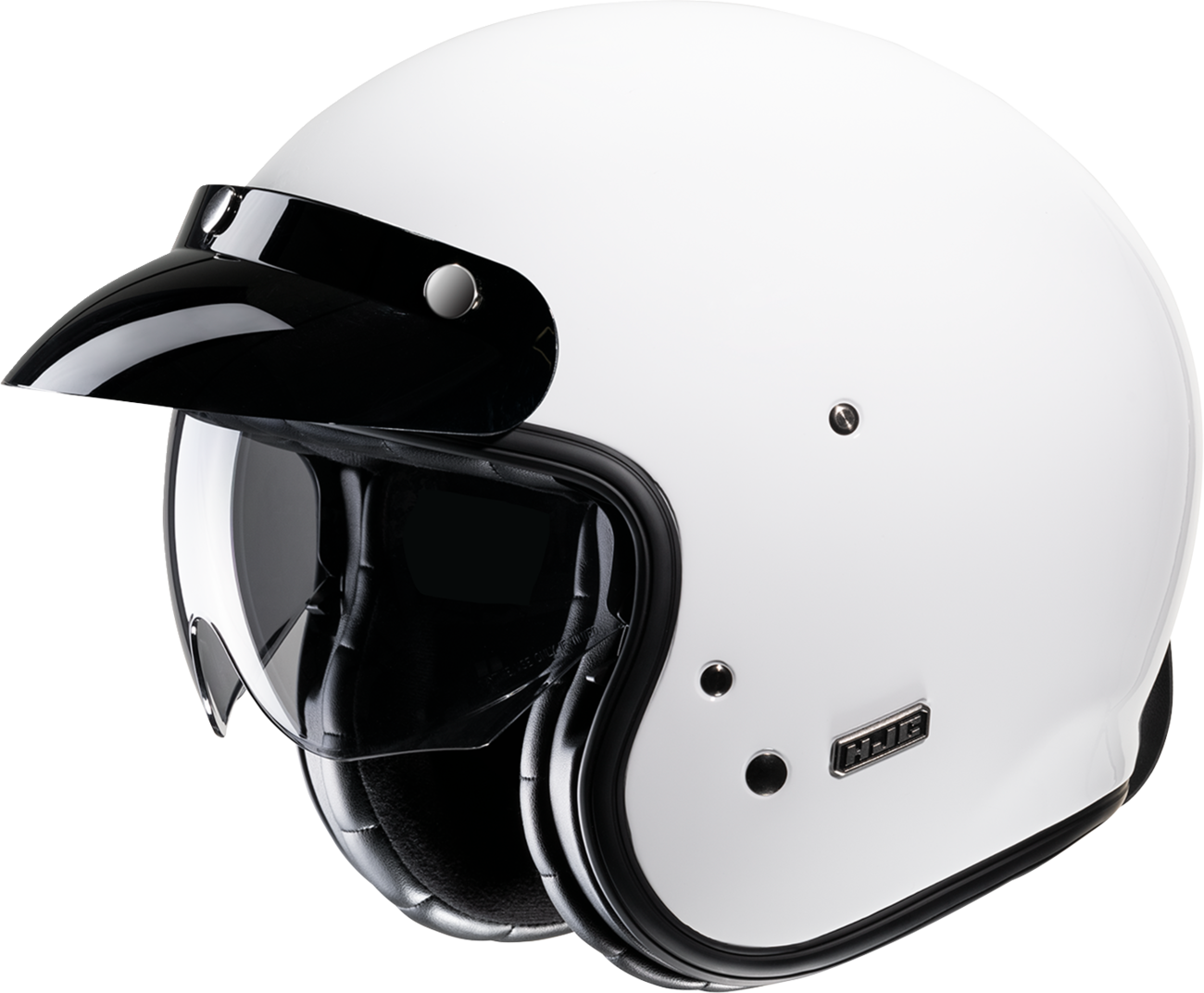 HJC V31 Solid White Open-Face Motorcycle Helmet - Large, Model JA20NUS6XWHV