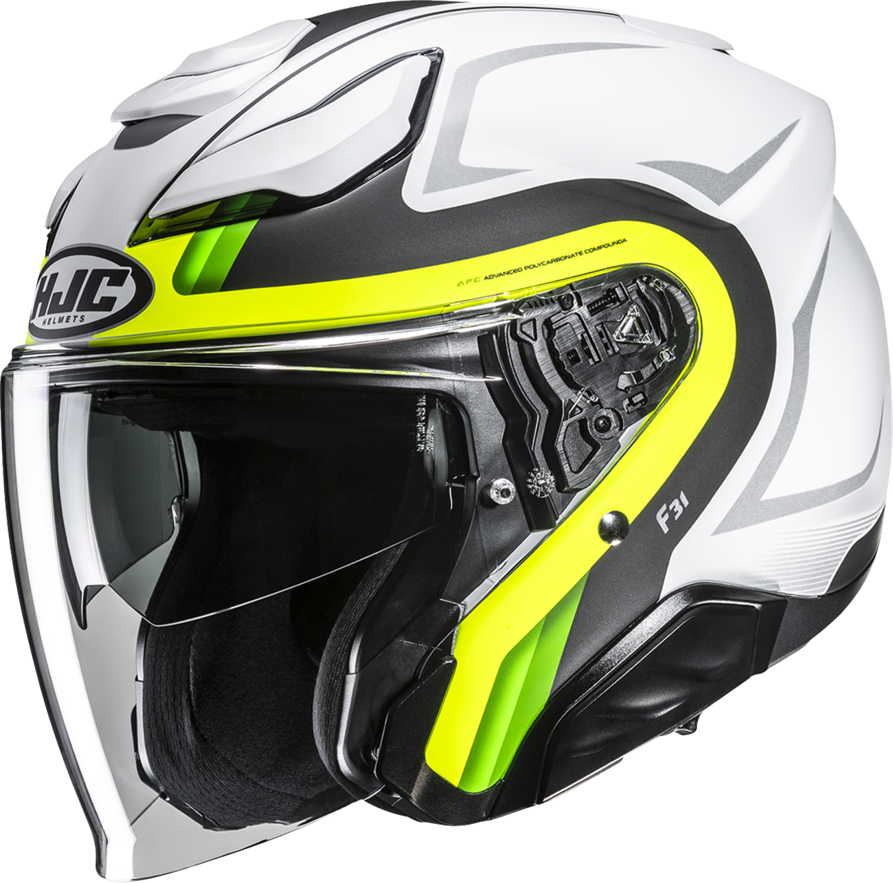 HJC F31 Bask Motorcycle Helmet with Advanced Fiberglass Composite Shell, Size 2XL, Part Number JA21NUS84H3V
