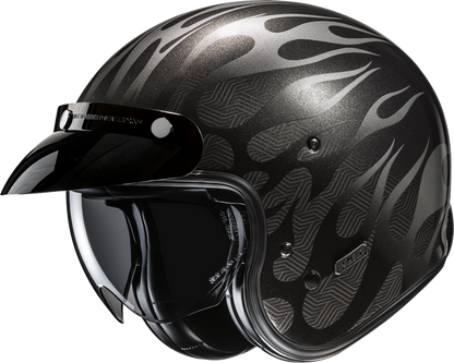HJC V31 Firo Open-Face Motorcycle Helmet with Adjustable Visor and Comfortable Leather Interior - Small (Part JA20NUS4605V)