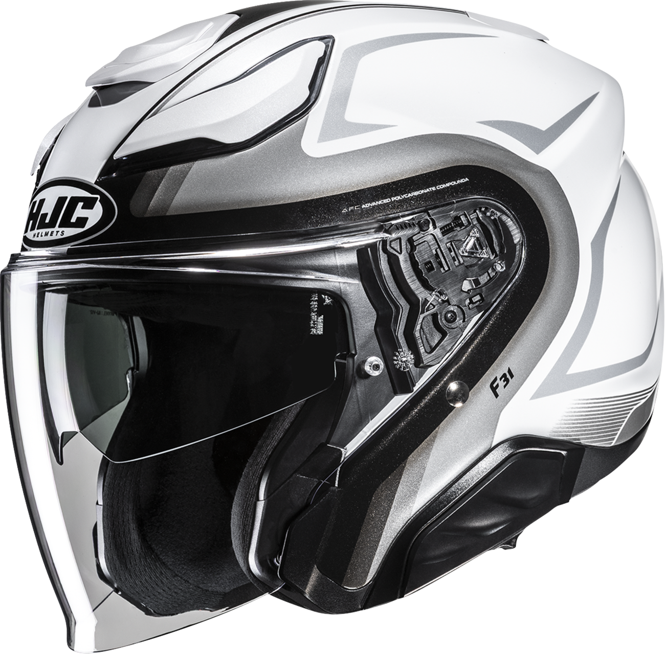 HJC F31 Bask Motorcycle Helmet with Advanced Fiberglass Composite Shell, Size 2XL (Part Number: JA21NUS8410V)