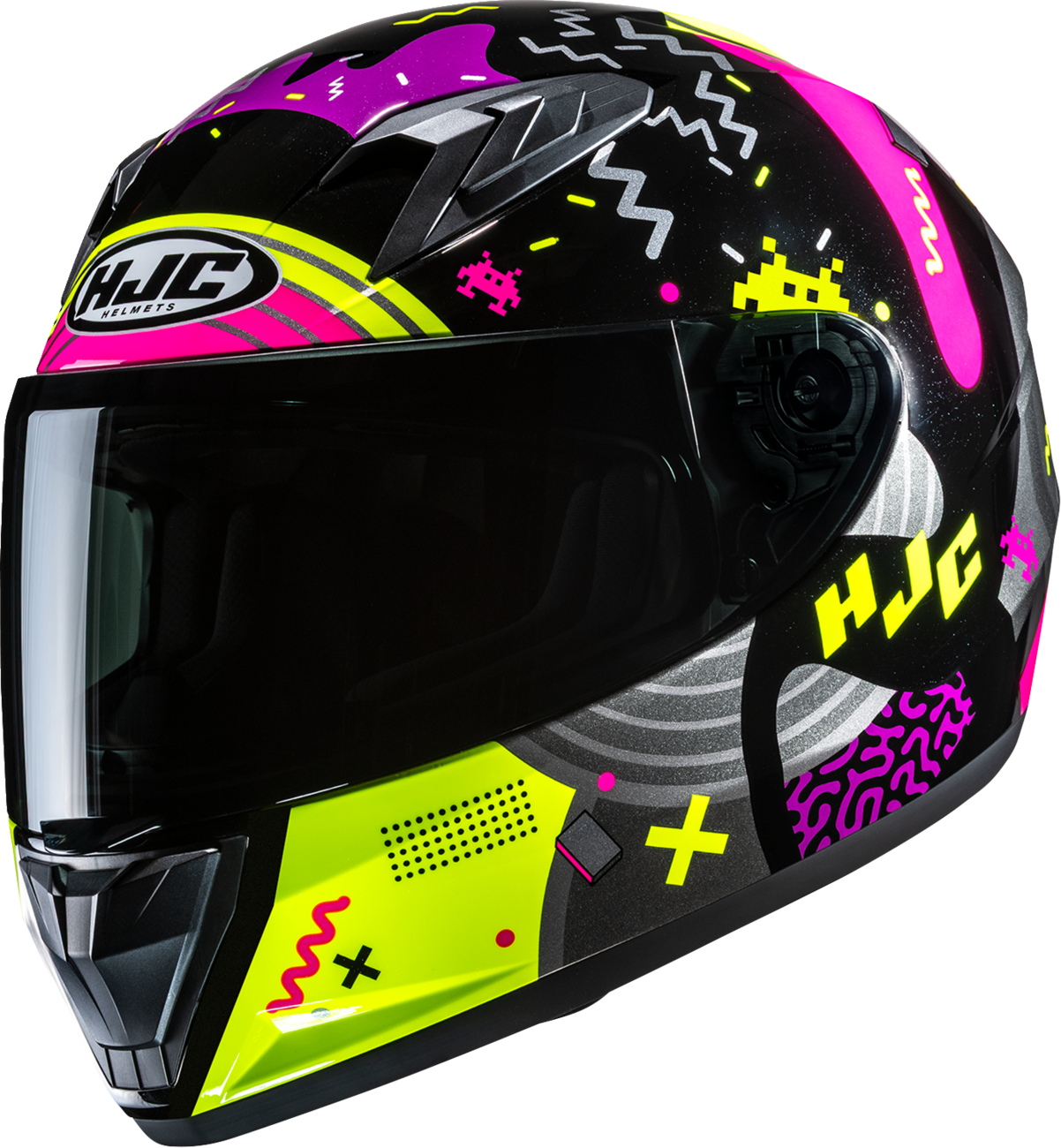HJC Youth Y10 Helmet - Mika Model FP70NUSE03HV, Small - Advanced Polycarbonate Shell, Bluetooth Compatibility