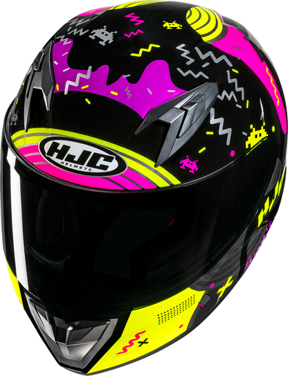 HJC Youth Y10 Helmet - Mika Model FP70NUSE03HV, Small - Advanced Polycarbonate Shell, Bluetooth Compatibility