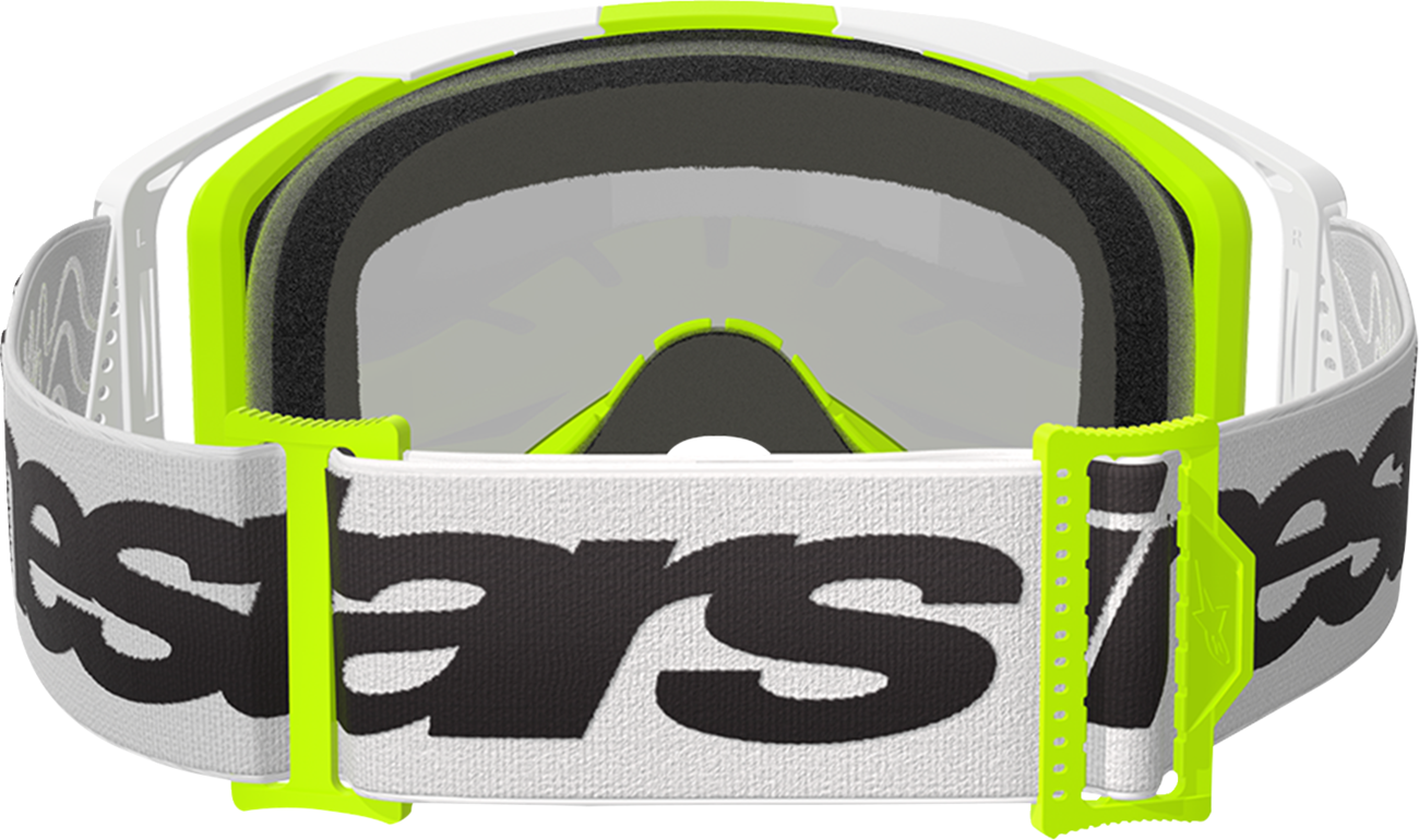 Alpinestars GOGGLES Vision 8 Goggle - White/Yellow Fluo with Silver Mirror Lens, Part 5101325-2501