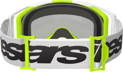 Alpinestars GOGGLES Vision 8 Goggle - White/Yellow Fluo with Silver Mirror Lens, Part 5101325-2501