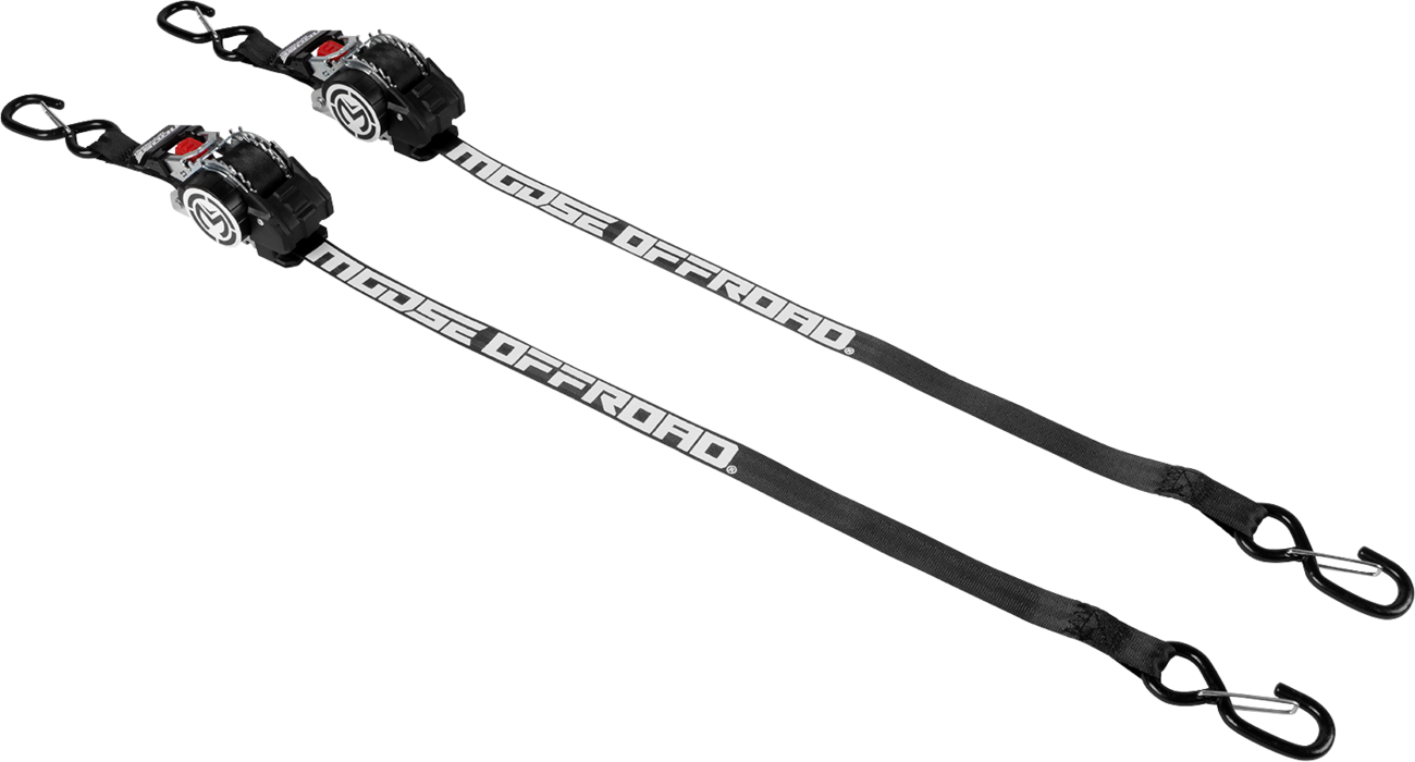 MOOSE OFFROAD 1-Inch x 10-Foot Retractable Tie Down Ratchet - Black (Part #3920-0550)