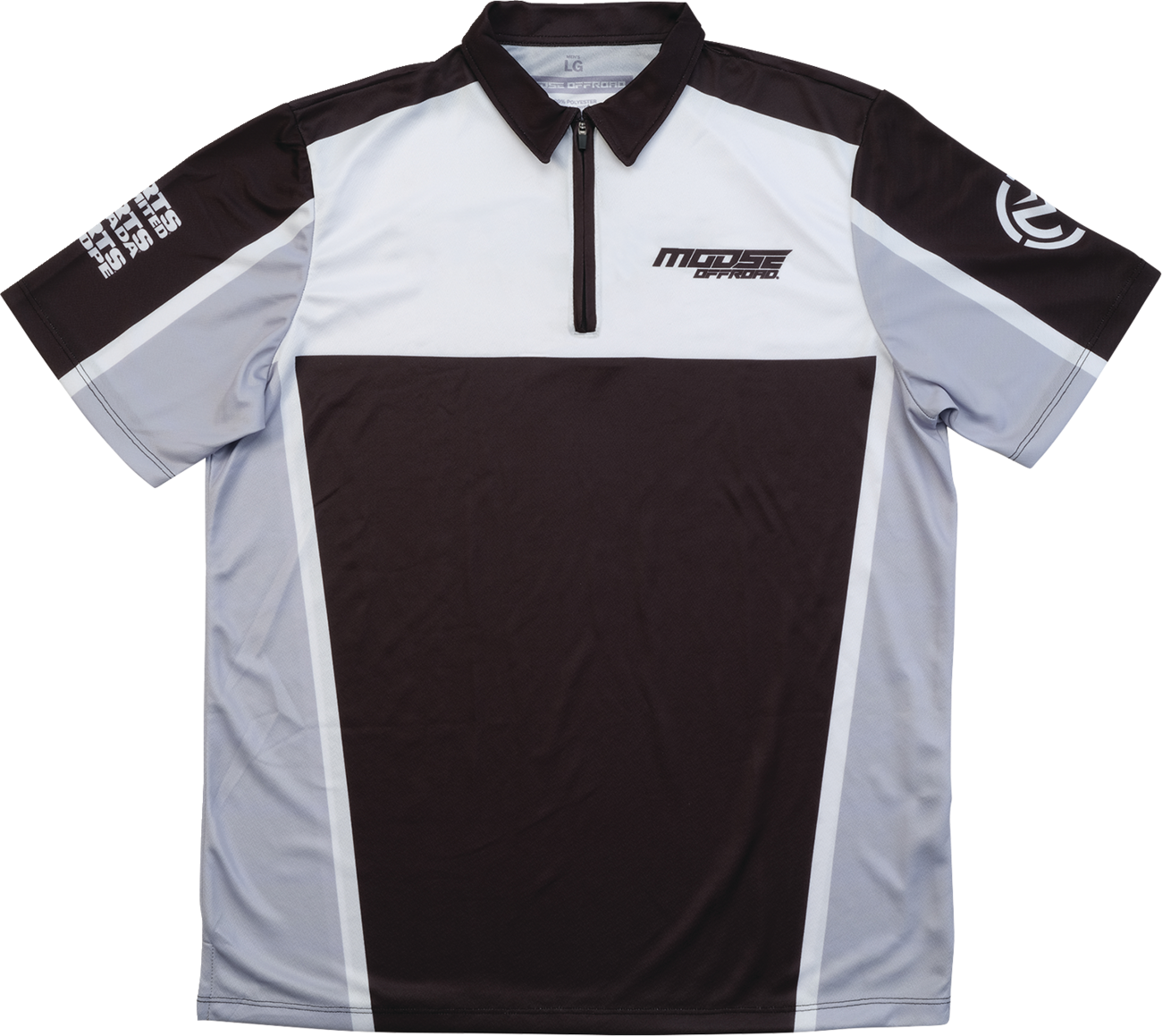 MOOSE OFFROAD Moose Pit Shirt - Black/Gray/White, Part Number MRS01DS01BKWHLR