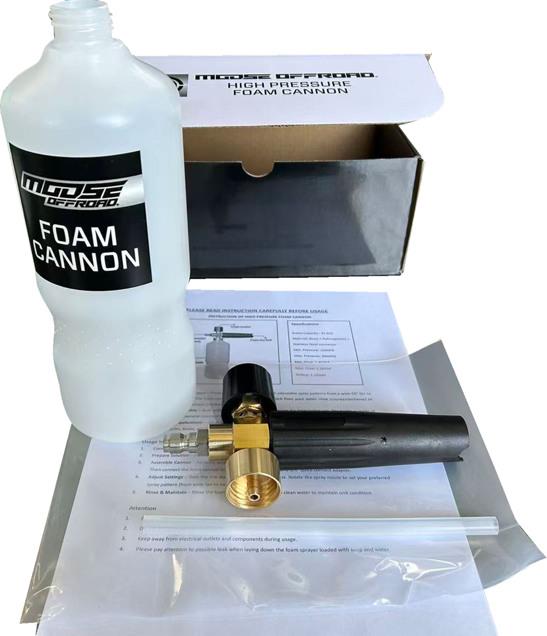 MOOSE OFFROAD Foam Cannon Attachment - 32 oz Q15-6090 for Pressure Washers