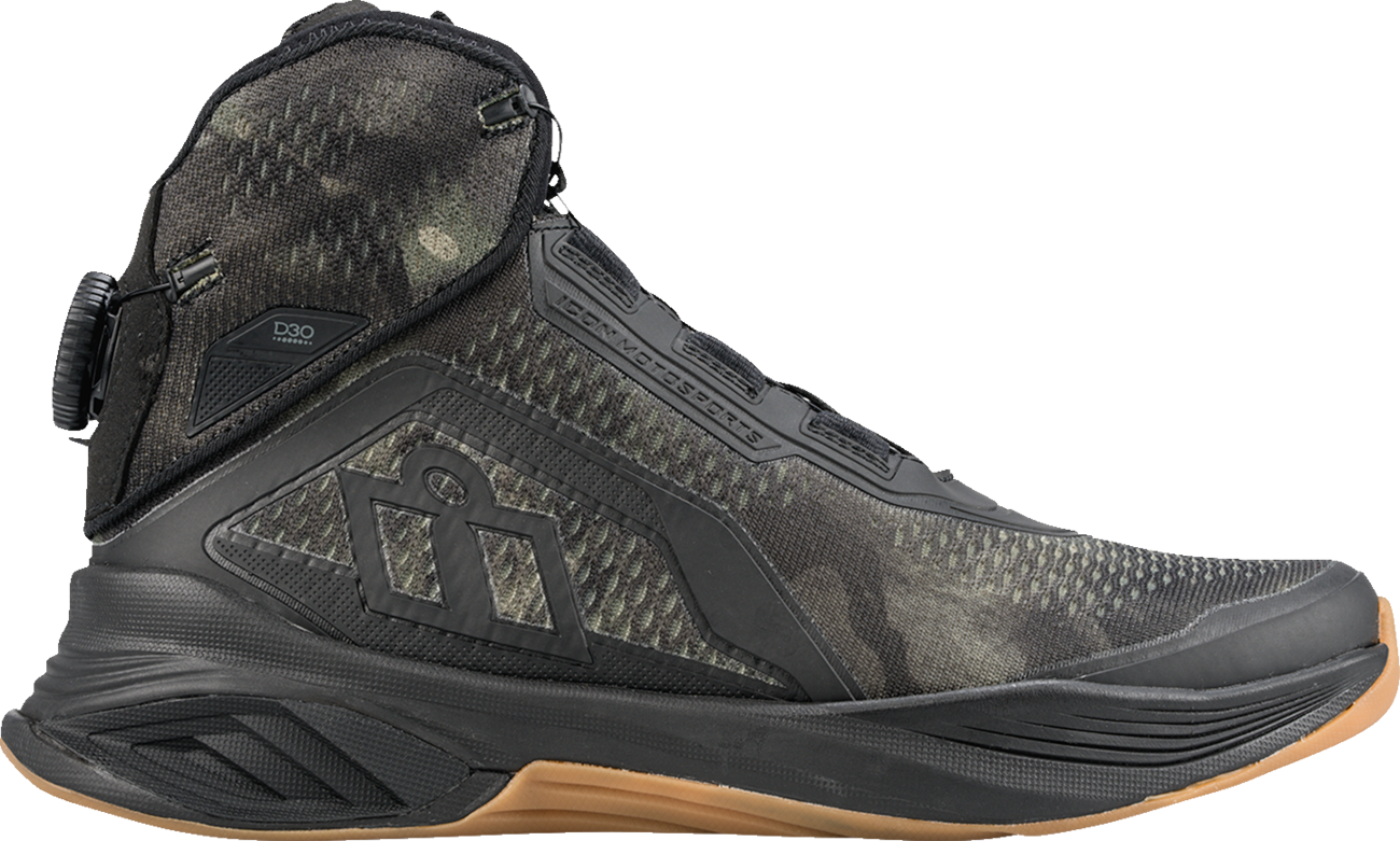 ICON Hooligan AF Boots Gray Camo US 9 - Durable Textile Mesh and TPU Upper with BOA Fit System