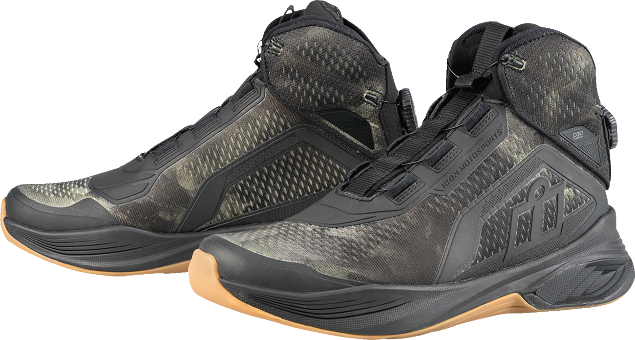 ICON Hooligan AF Boots Gray Camo US 10.5 – Durable Textile Mesh and TPU Construction with BOA Fit System, Model 3403-1449