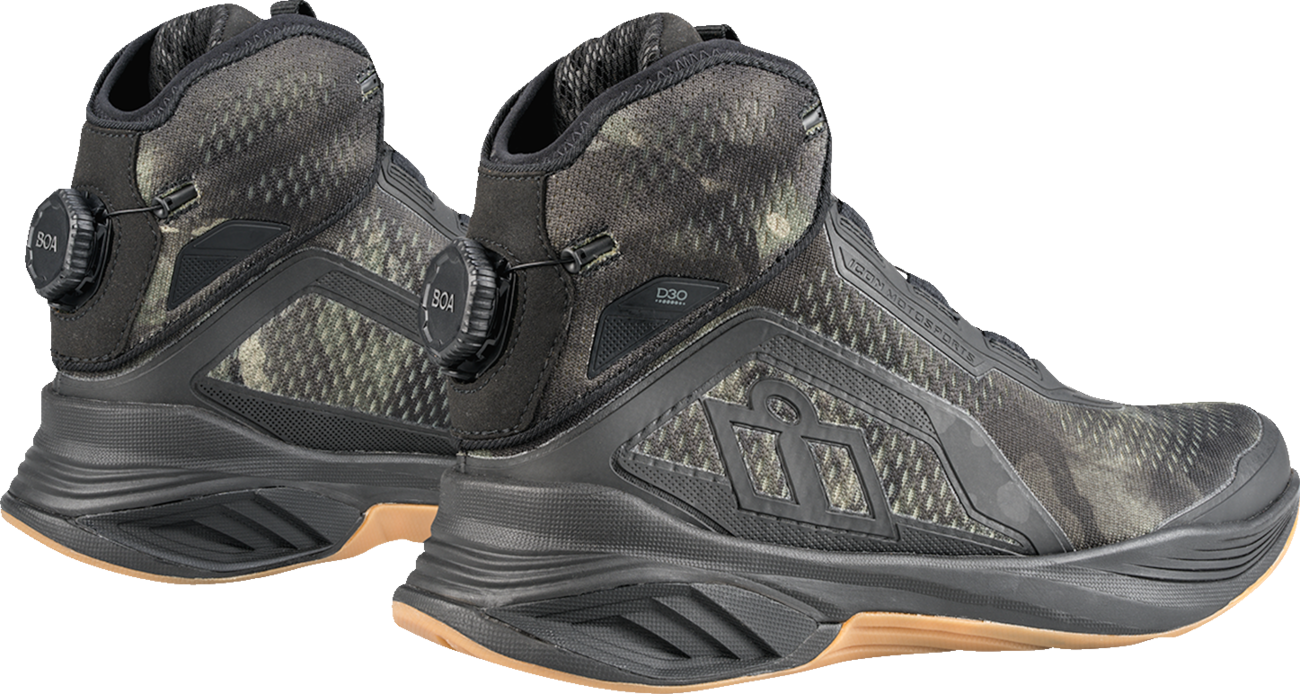 ICON Hooligan AF Boots Gray Camo US 11.5 - Durable Textile and TPU Upper with BOA® Fit System