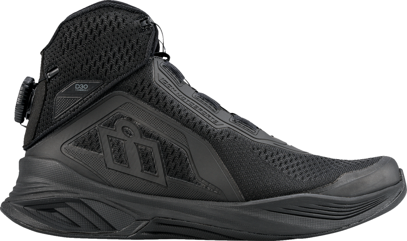 ICON Hooligan AF Boots - Black US 9 - Durable Textile Mesh and TPU Upper with BOA Fit System