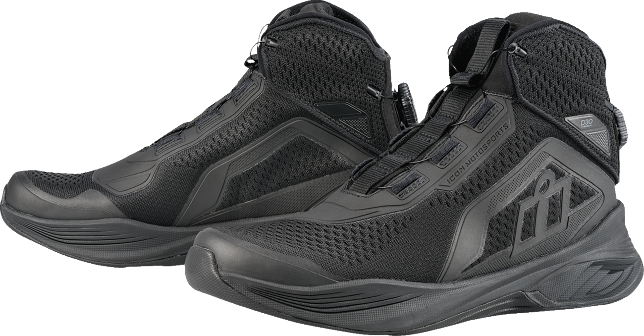 ICON Hooligan AF Boots Black US 12 - Durable Textile Mesh and TPU Upper with BOA® Fit System