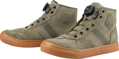 ICON Dog Days Boots - Olive US 8.5 | Durable Leather Construction with BOA Lacing System