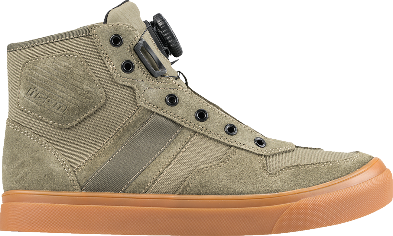 ICON Dog Days Boots - Olive US 8.5 | Durable Leather Construction with BOA Lacing System