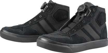 ICON Dog Days Boots - Stealth US 11, Genuine Leather with D30® Ankle Inserts and BOA® Lacing System