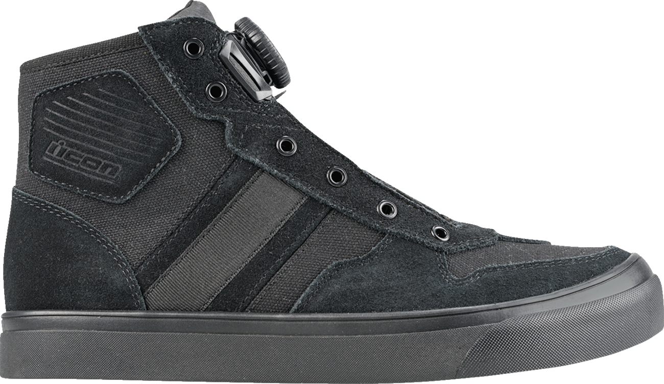 ICON Dog Days Boots - Stealth US 11, Genuine Leather with D30® Ankle Inserts and BOA® Lacing System
