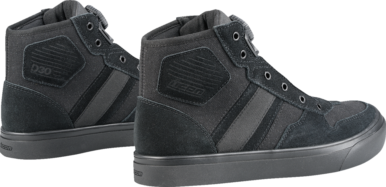 ICON Dog Days Boots - Stealth US 11, Genuine Leather with D30® Ankle Inserts and BOA® Lacing System