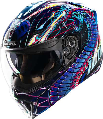 ICON Threshold™ Modular Helmet - Synthwave Lazer Cobra Blue - Small (Part No. 0100-2729)