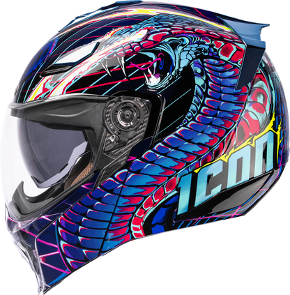 ICON Threshold™ Modular Helmet - Synthwave Lazer Cobra Blue - Small (Part No. 0100-2729)