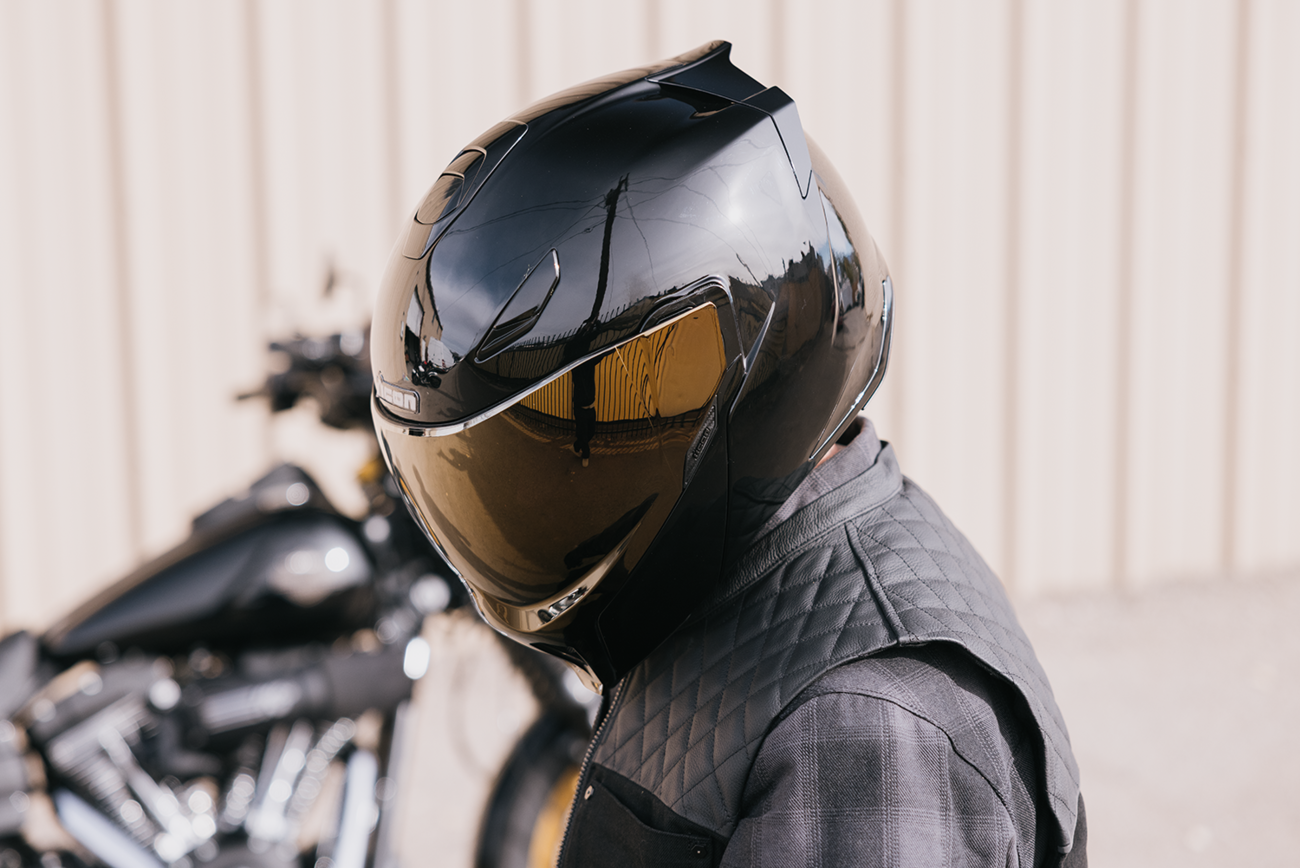 ICON Threshold™ Modular Helmet - Solid Gloss Black, Small, Part Number 0100-2812
