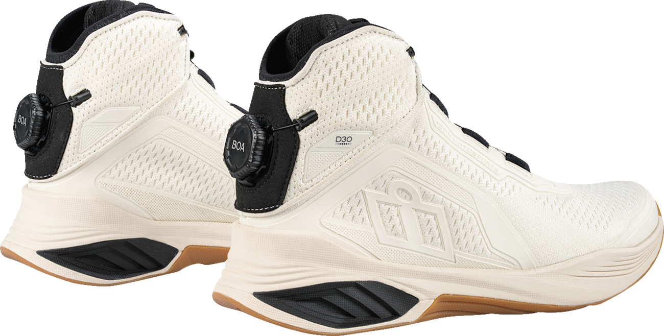 ICON Hooligan AF Boots - White US 8.5 | Durable Textile Mesh and TPU Upper with BOA® Fit System