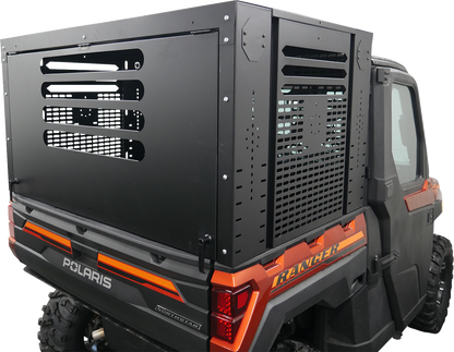 MOOSE OFFROAD Rear Enclosure for Polaris Ranger 3056PF - Durable Steel Bed Cover with Optional Drop-In Top Basket and Winging Door