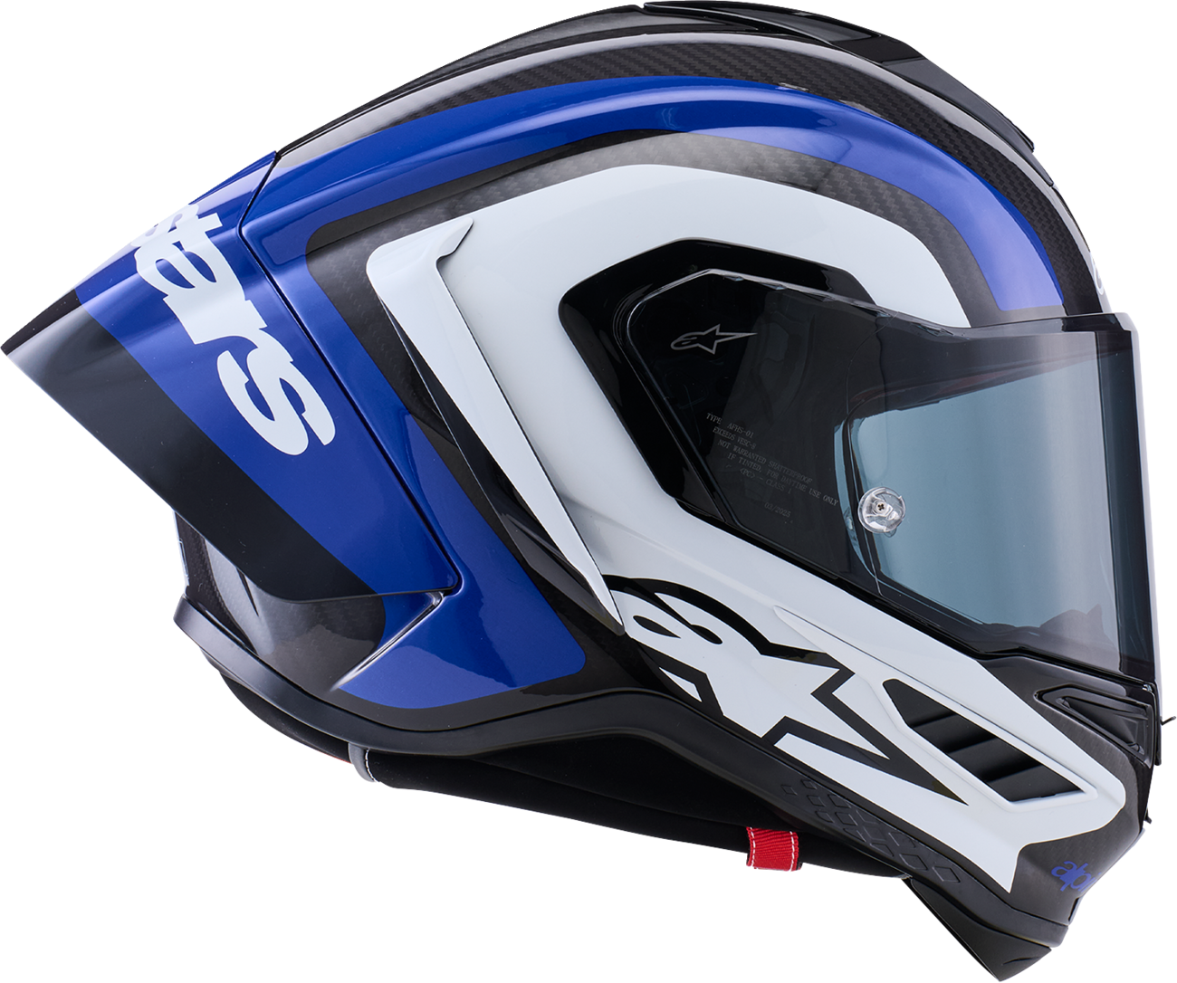 Alpinestars Supertech R10 Helmet - 2XL Arius Gloss Black, White & Blue (Part #8203926-1647-2XL)