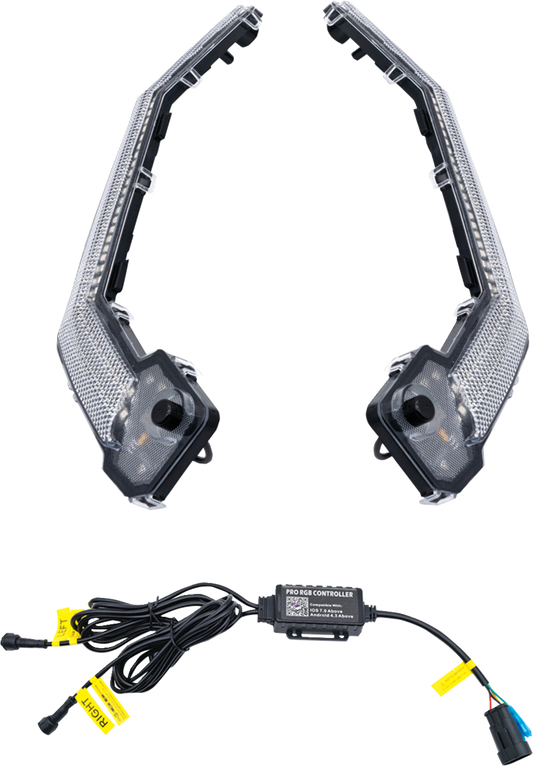 BRITE-LITES Fang Lights X3 (Part Number: BL-X3FG) – RGB Bluetooth Remote & Turn Signal Compatibility