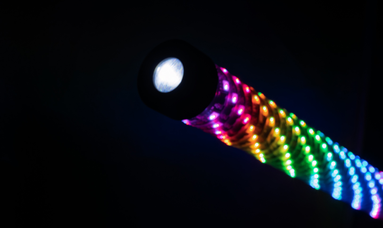 BRITE-LITES Sky Beam Whip Lights - 2 ft BL-WPCP with 360-Degree Beam and RGB Control