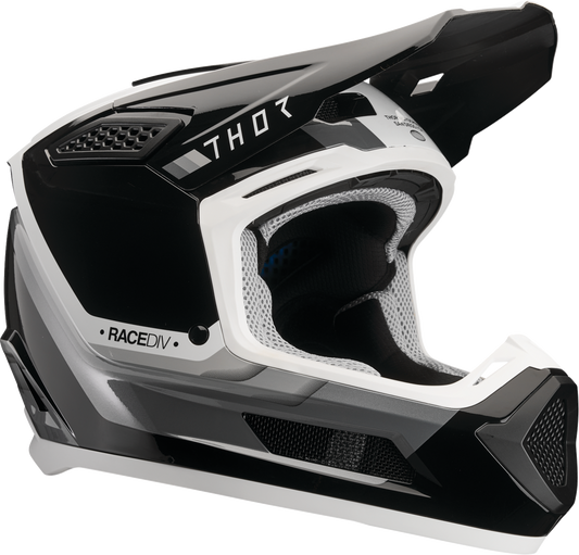 THOR Fleet Defy Helmet XL Black/White 0110-9433 - Durable Polycarbonate/ABS Shell with Impact Mitigation Technology