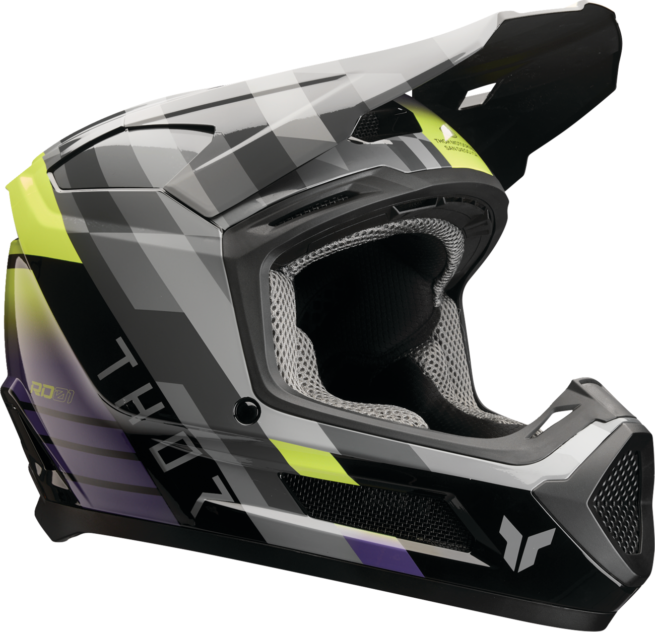 THOR Youth Fleet Helmet Camber Large - Black and Purple with Impact-Absorbing Features